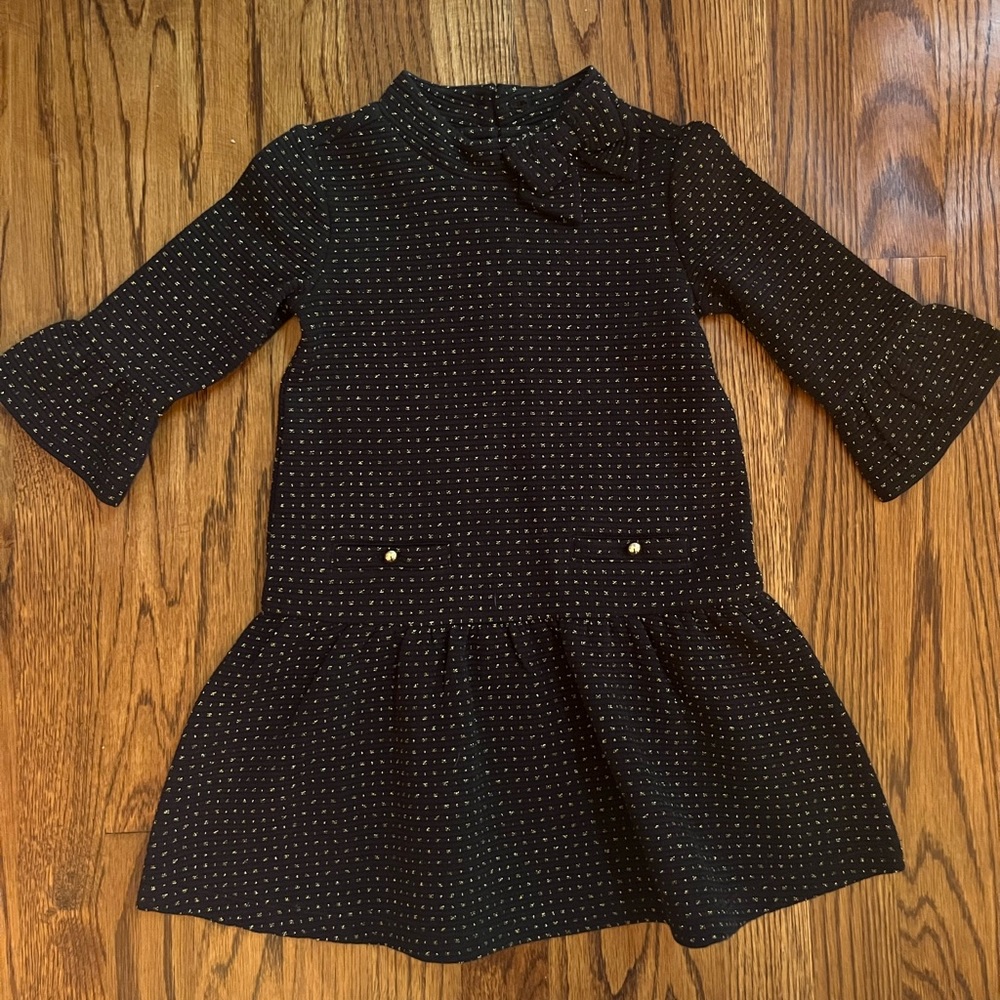 Janie and Jack Black and Gold Dress SZ 3